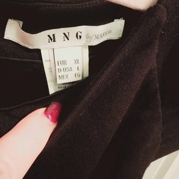 Black MNG by Mango dress with Ruffle shoulders size XL - Picture 3 of 8